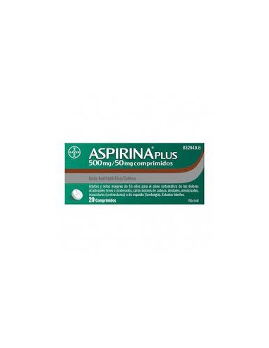 ASPIRINA PLUS 500 MG/50 MG 20...